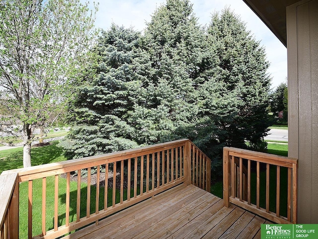 deck with a lawn