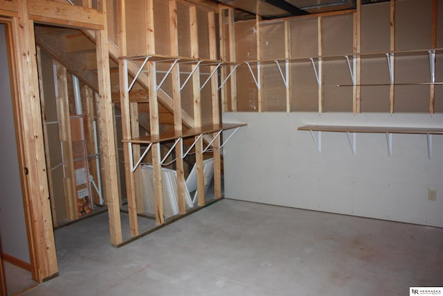 view of unfinished below grade area