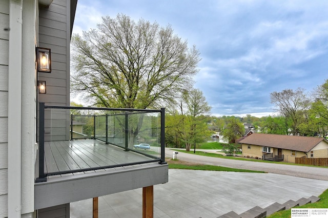exterior space featuring tile patterned floors