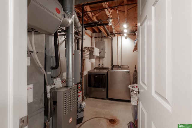 interior space featuring separate washer and dryer