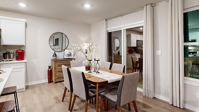 12663 S 205th St, Gretna, NE 68028 - dining space featuring recessed lighting, baseboards, and light wood-type flooring