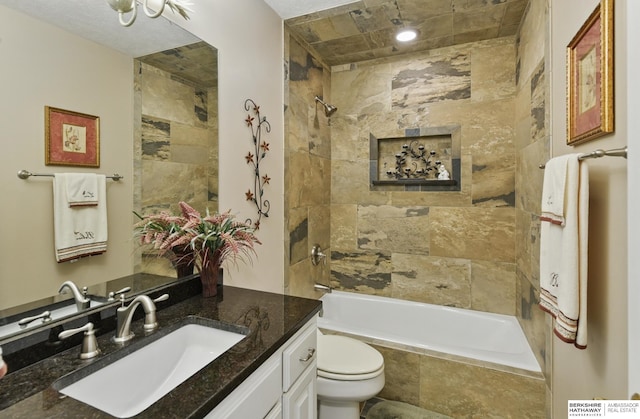 11402 Todd Dr, Blair, NE 68008 - full bathroom featuring toilet, vanity, and tiled shower / bath