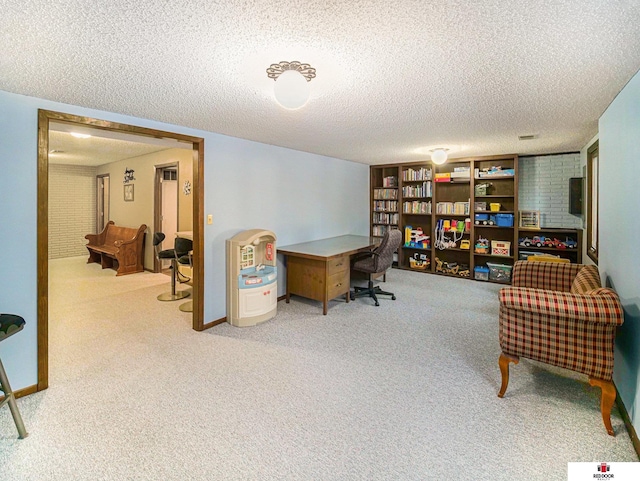 1521 Kingston Rd, Lincoln, NE 68506 - office area featuring carpet flooring and a textured ceiling