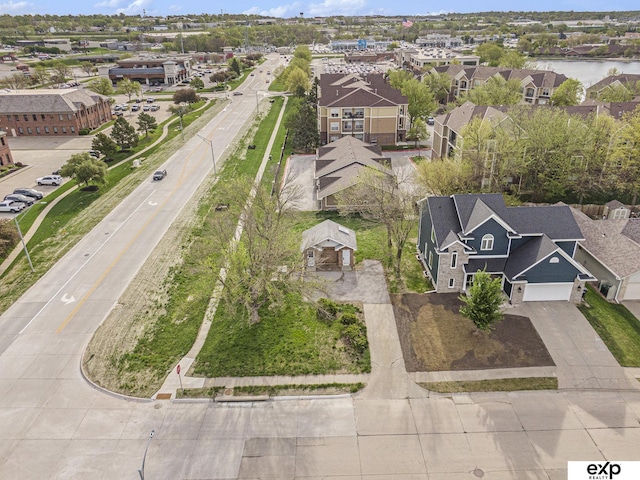 bird's eye view with a residential view