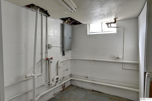 below grade area featuring electric panel