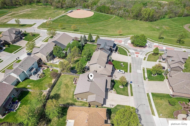 drone / aerial view with a residential view