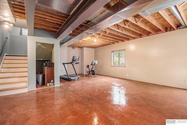 basement with stairs