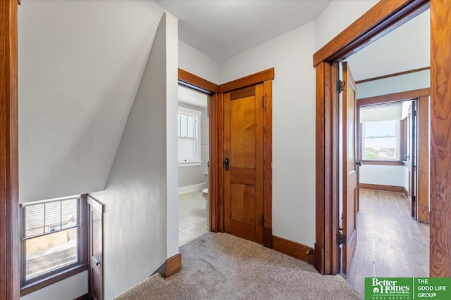 corridor with baseboards