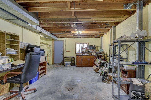 view of basement