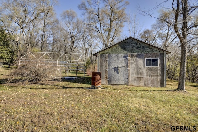 view of shed