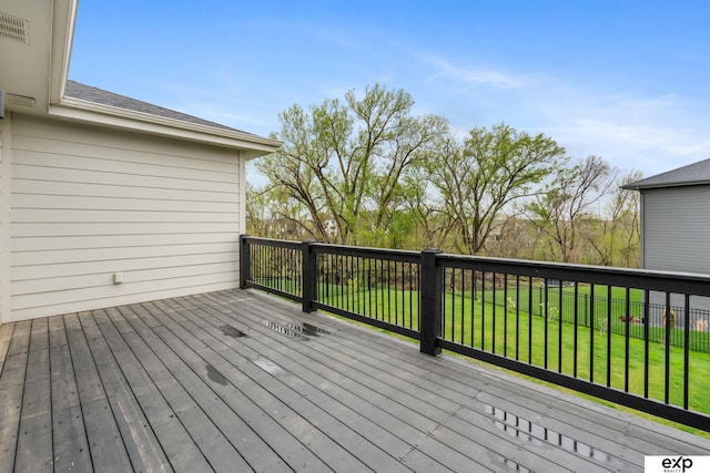 deck with a lawn