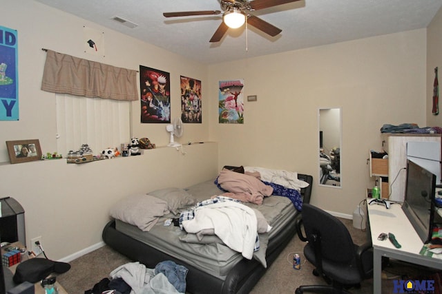 5201 N 9th Cir, Lincoln, NE 68521 - carpeted bedroom featuring visible vents, baseboards, and ceiling fan