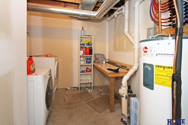 5201 N 9th Cir, Lincoln, NE 68521 - laundry area with washing machine and clothes dryer, laundry area, and water heater