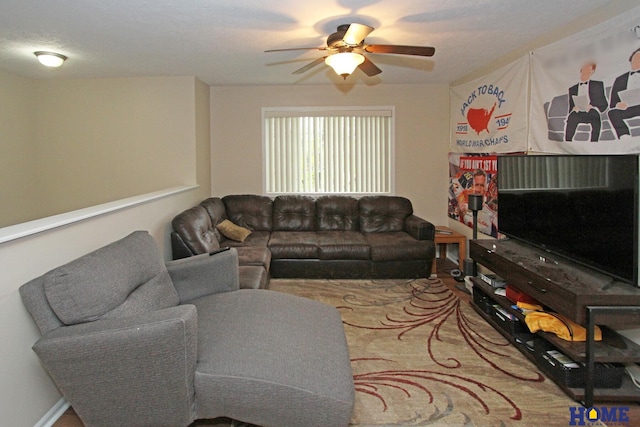 5201 N 9th Cir, Lincoln, NE 68521 - living room with a ceiling fan