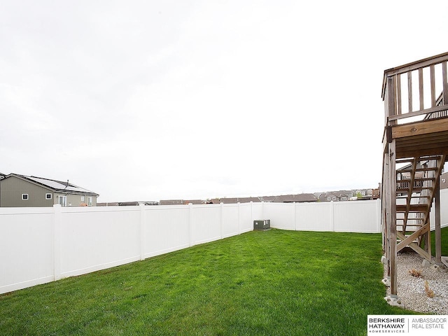 7911 N 149th St, Bennington, NE 68007 - view of yard featuring a fenced backyard and stairs