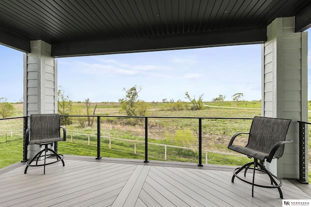 deck with a rural view