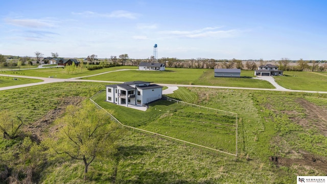bird's eye view with a rural view
