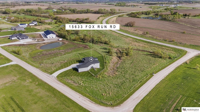 drone / aerial view with a rural view