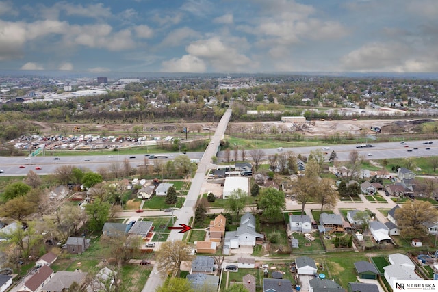 drone / aerial view with a residential view