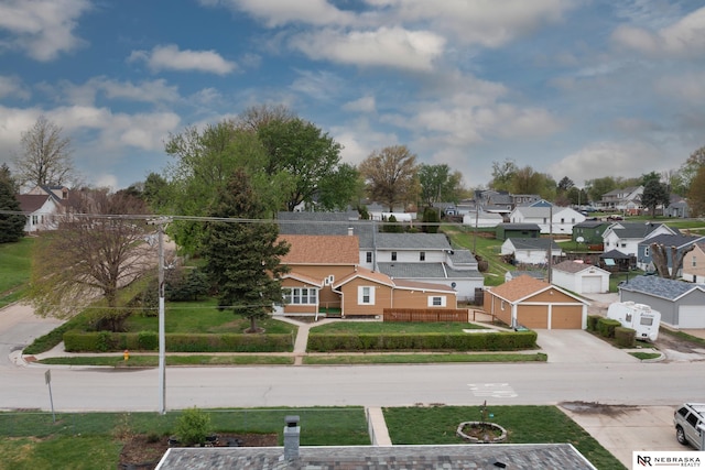 drone / aerial view with a residential view