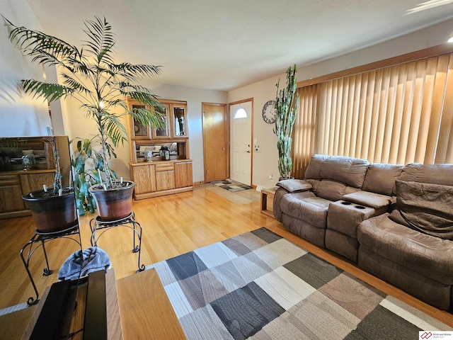 living room with light wood-style flooring