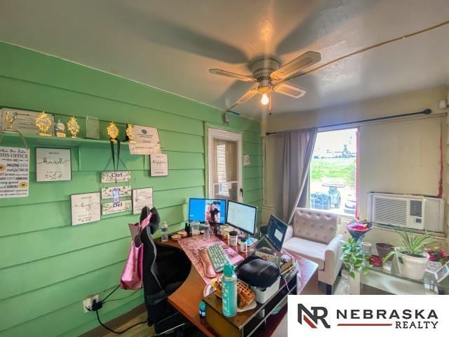 office featuring a ceiling fan