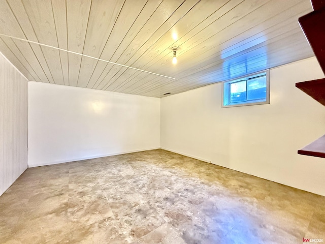 interior space with wooden ceiling