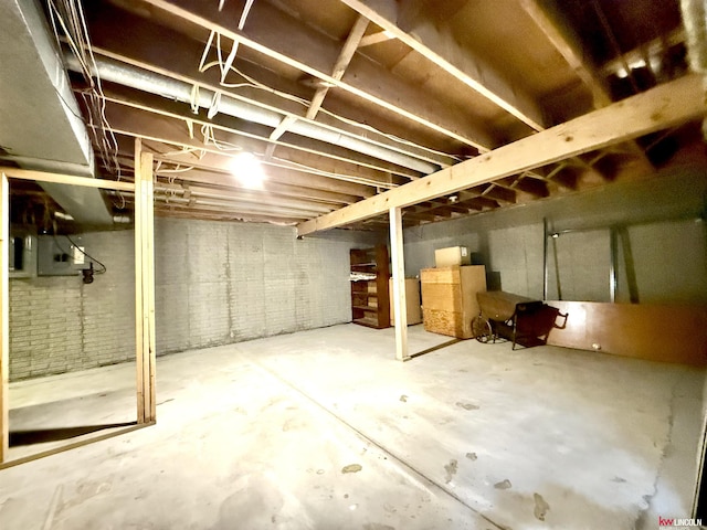 view of unfinished below grade area