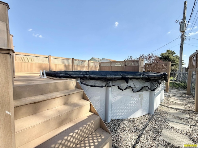 view of pool featuring a fenced in pool and a fenced backyard