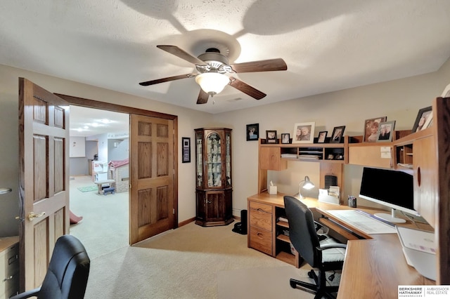 1529 E Apple Rd, Cortland, NE 68331 - office area with light carpet and ceiling fan