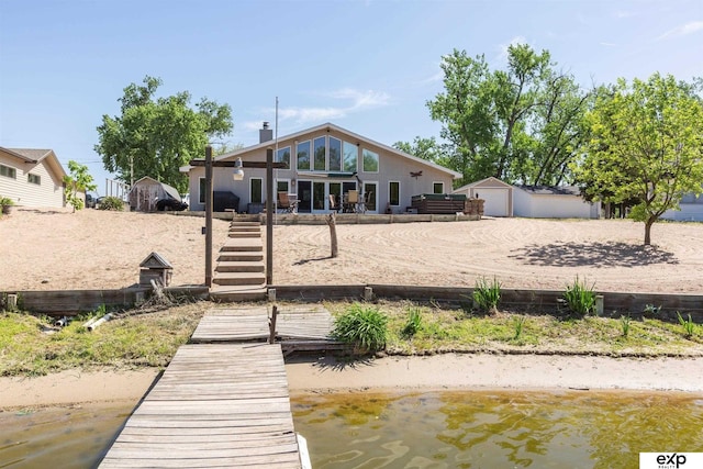 S-1129 Platte Shore Dr, Fremont, NE 68025 - back of property with stairs
