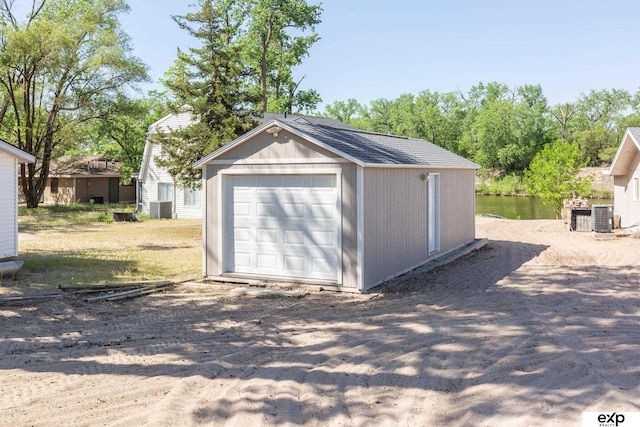 S-1129 Platte Shore Dr, Fremont, NE 68025 - detached garage with central AC unit