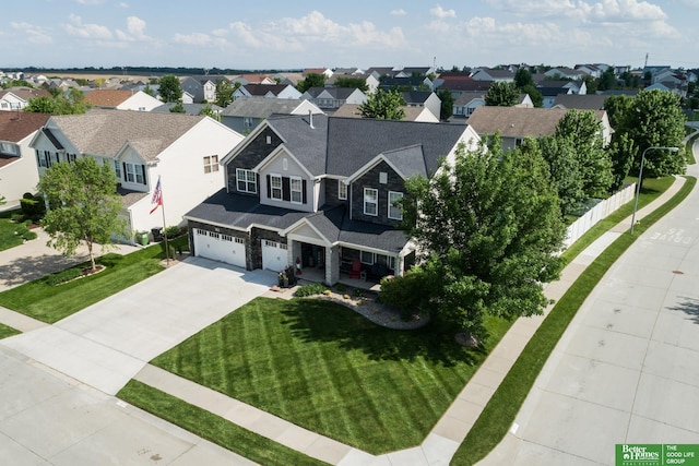 bird's eye view with a residential view