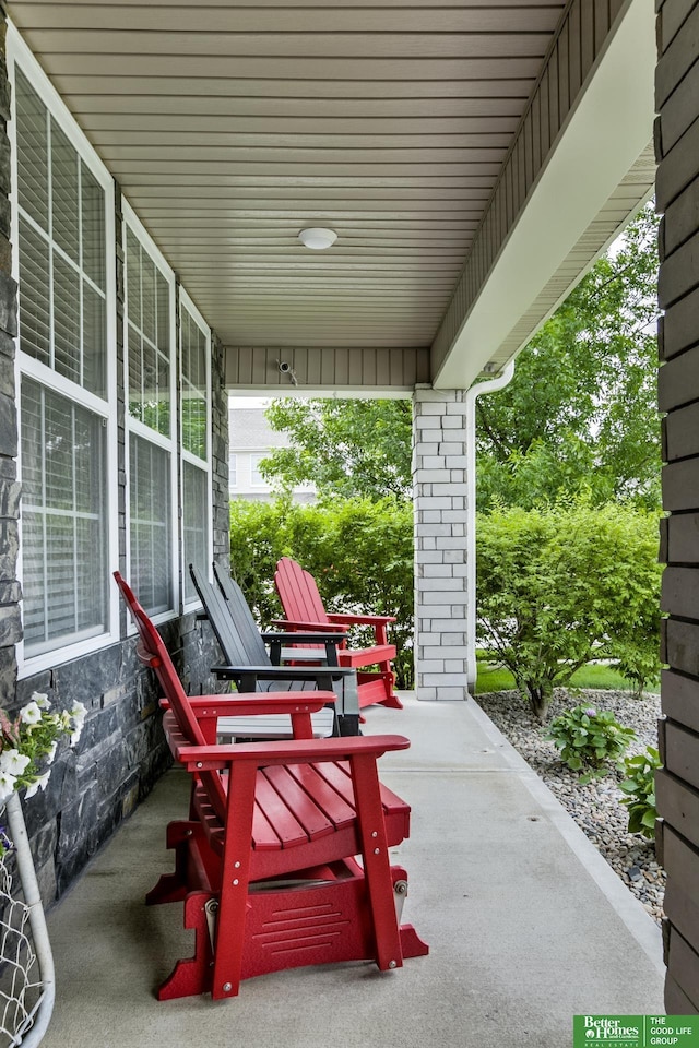 view of patio featuring covered porch
