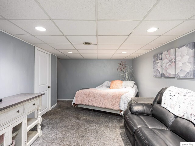 7521 Edward Ave, La Vista, NE 68128 - carpeted bedroom featuring a drop ceiling and recessed lighting
