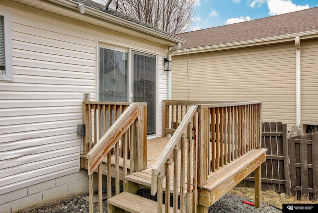 wooden terrace with fence