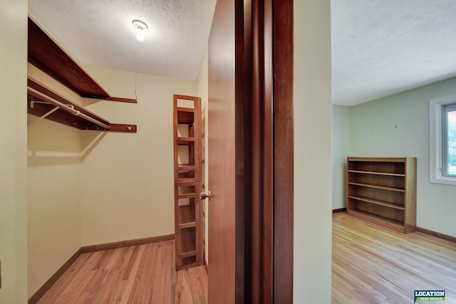 spacious closet featuring wood finished floors