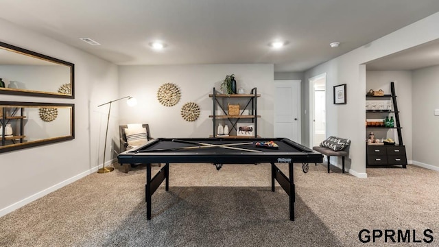 12314 S 204th Ave, Gretna, NE 68028 - playroom with carpet, baseboards, billiards table, and recessed lighting