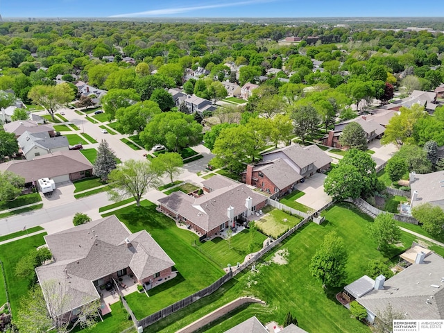 aerial view of residential area