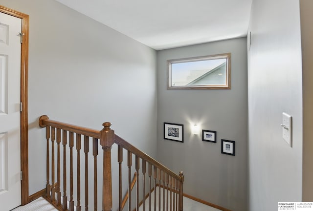 stairs with baseboards