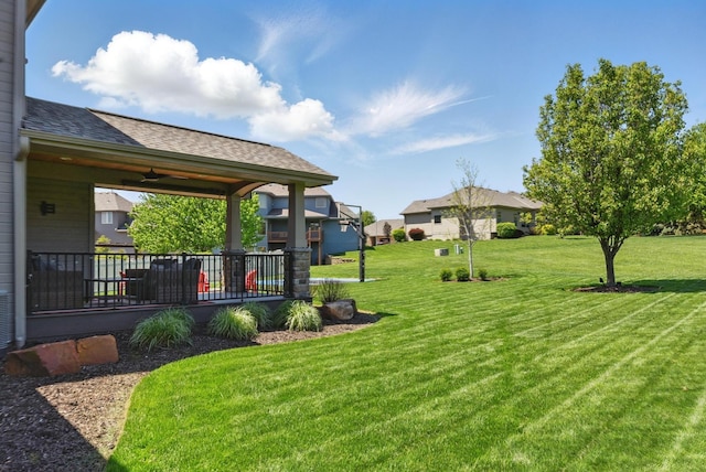 view of grassy yard