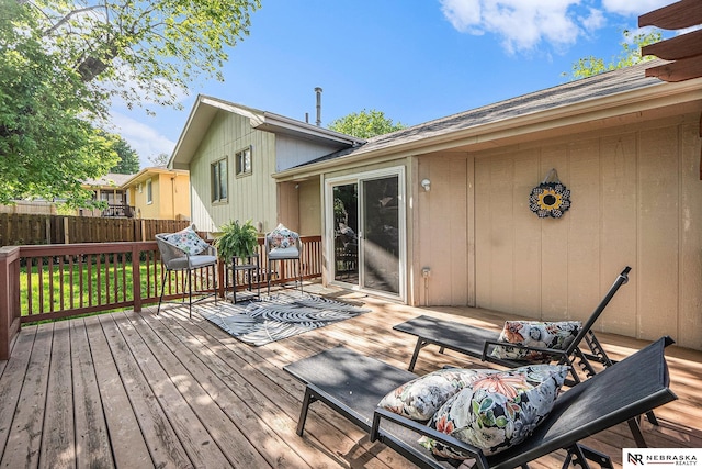 14523 Parker St, Omaha, NE 68154 - wooden deck with fence