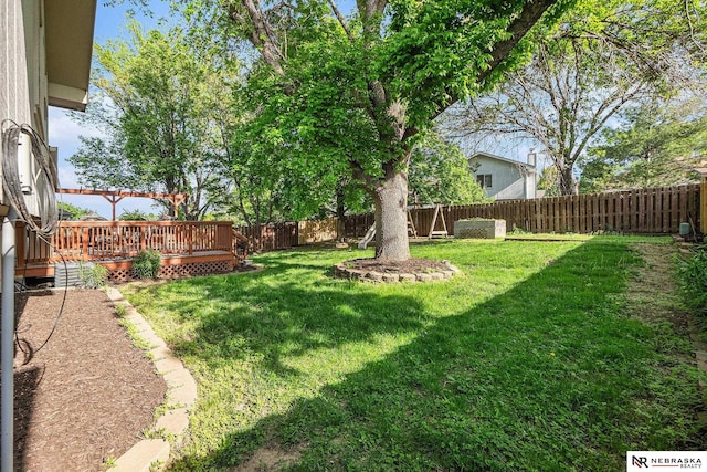 14523 Parker St, Omaha, NE 68154 - view of yard featuring a deck