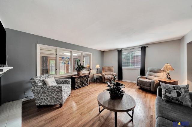 living room with light wood-style flooring
