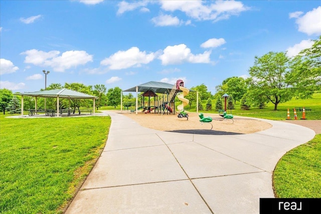 11019 Weber St, Omaha, NE 68142 - community play area with a gazebo and a yard