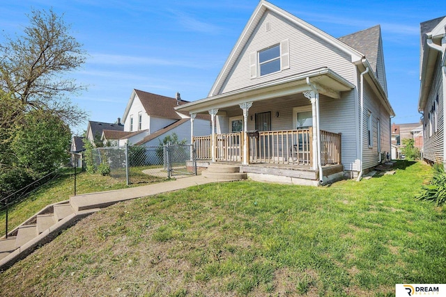 view of front of home featuring covered porch