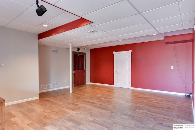 8114 S 167th St, Omaha, NE 68136 - spare room featuring a paneled ceiling, light wood-style flooring, and recessed lighting