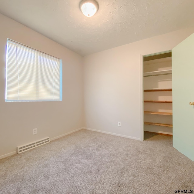 101 E 28th Ave, Bellevue, NE 68005 - unfurnished bedroom with carpet floors, a walk in closet, a closet, baseboards, and a textured ceiling
