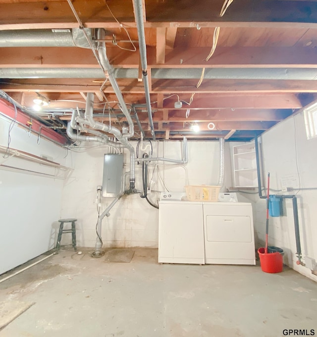 101 E 28th Ave, Bellevue, NE 68005 - unfinished below grade area featuring electric panel and independent washer and dryer