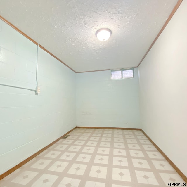 101 E 28th Ave, Bellevue, NE 68005 - below grade area featuring light flooring, baseboards, and a textured ceiling